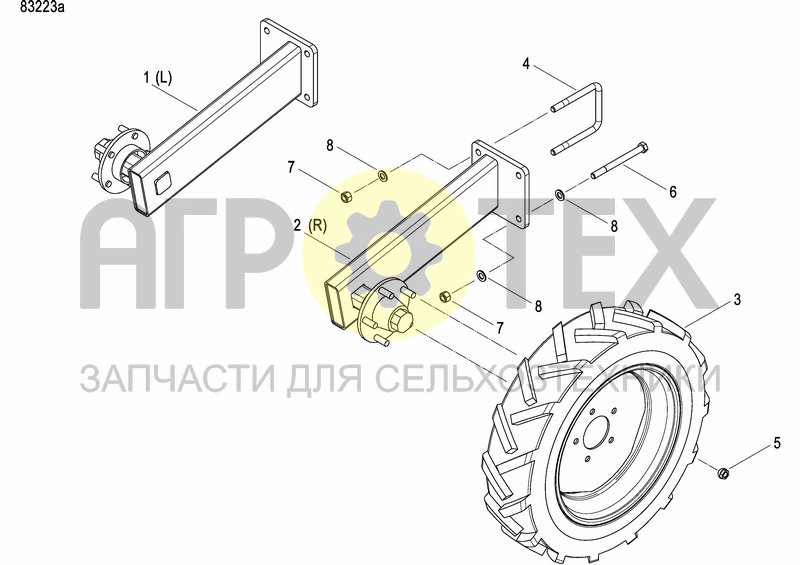 Чертеж AXLE AND WHEELS