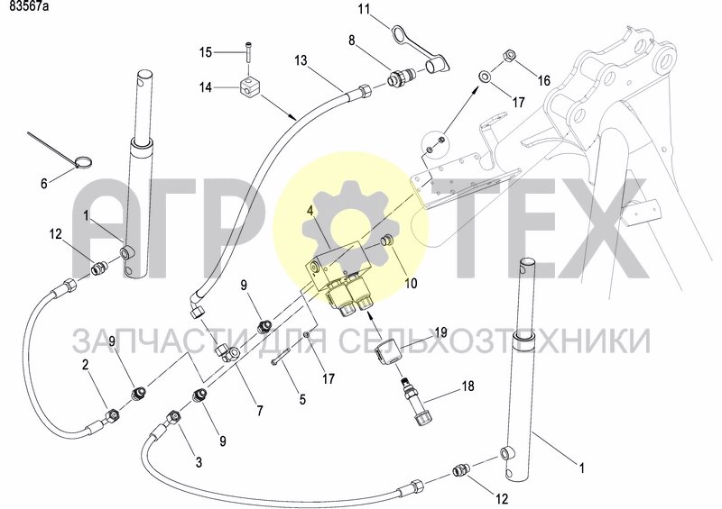 Чертеж DISC MARKER DOUBLE HYDR. FOLDABLE