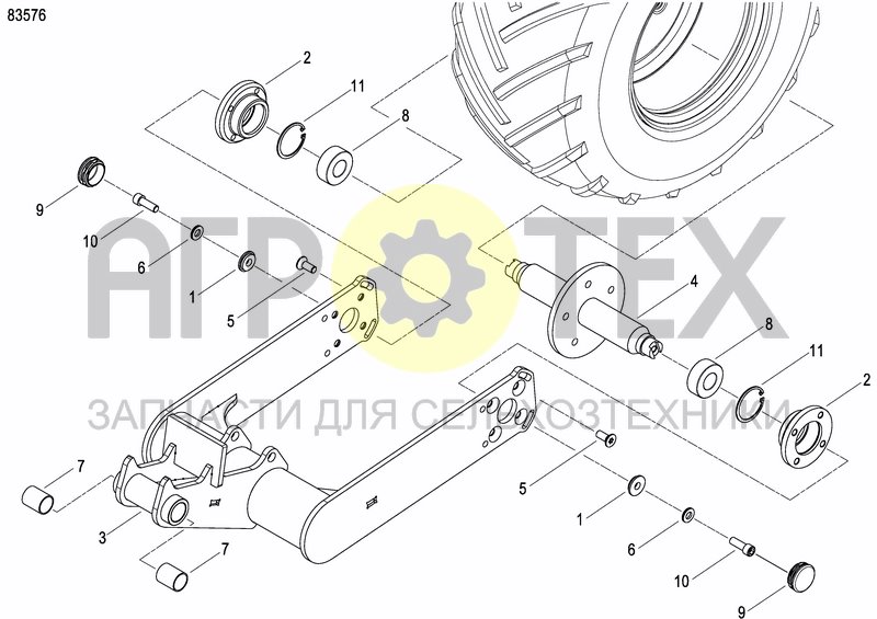 Чертеж AXLE AND WHEELS