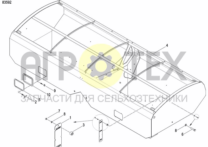 Чертеж FERTILIZER HOPPER  PRECISION DRILL