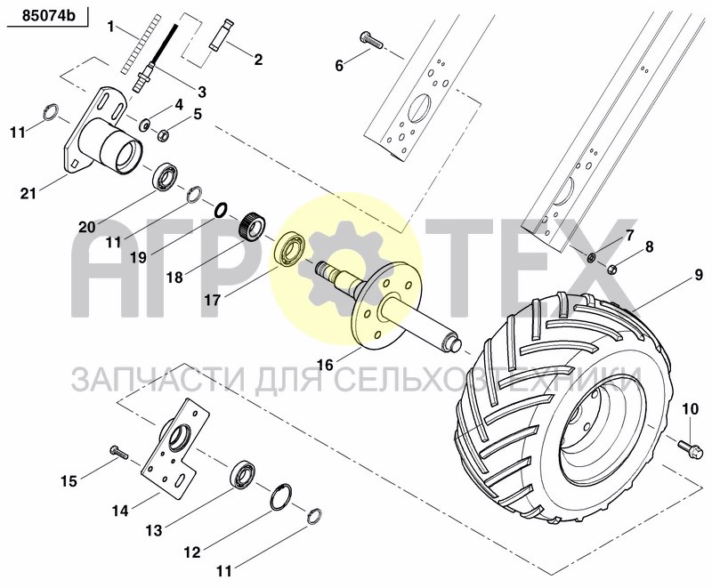 Чертеж AXLE AND WHEELS