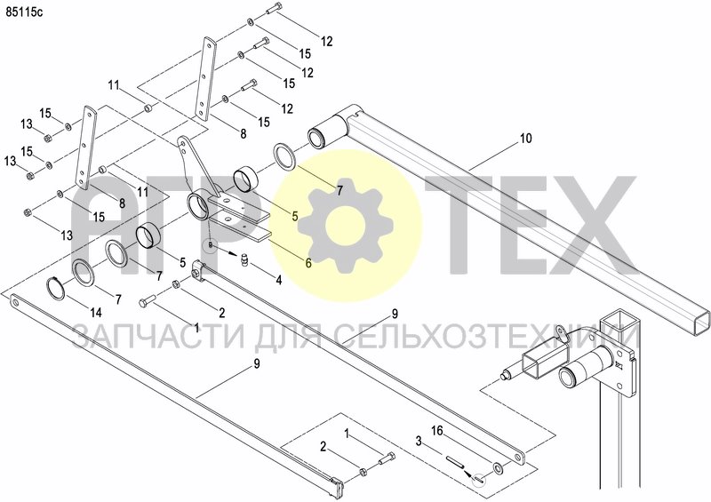 Чертеж DISC MARKER DOUBLE HYDR. FOLDABLE