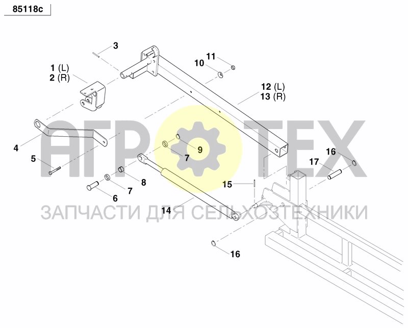 Чертеж DISC MARKER DOUBLE HYDR. FOLDABLE