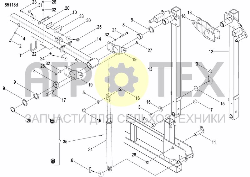 Чертеж DISC MARKER DOUBLE HYDR. FOLDABLE