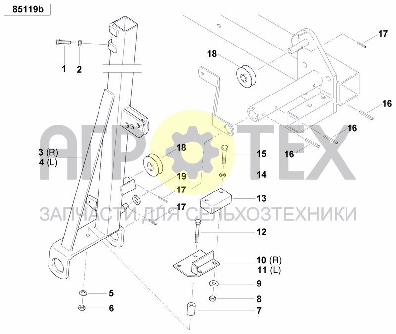 Чертеж DISC MARKER DOUBLE HYDR. FOLDABLE