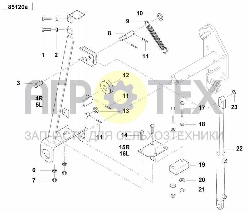 Чертеж DISC MARKER DOUBLE HYDR. FOLDABLE