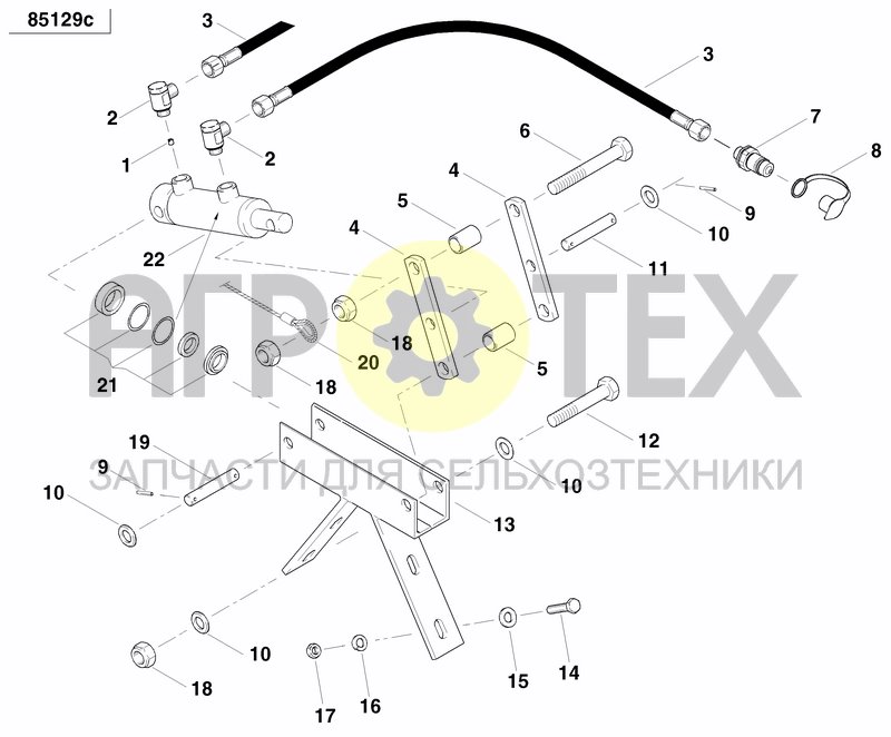 Чертеж DISC MARKER WITH DOUBLE ACTING CYLINDER