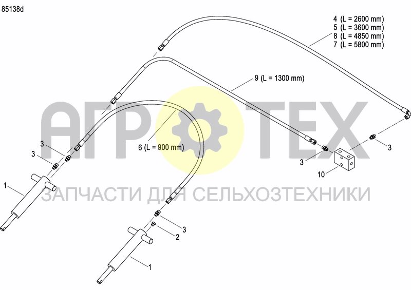 Чертеж HYDRAULIC ROW BALLASTING KIT