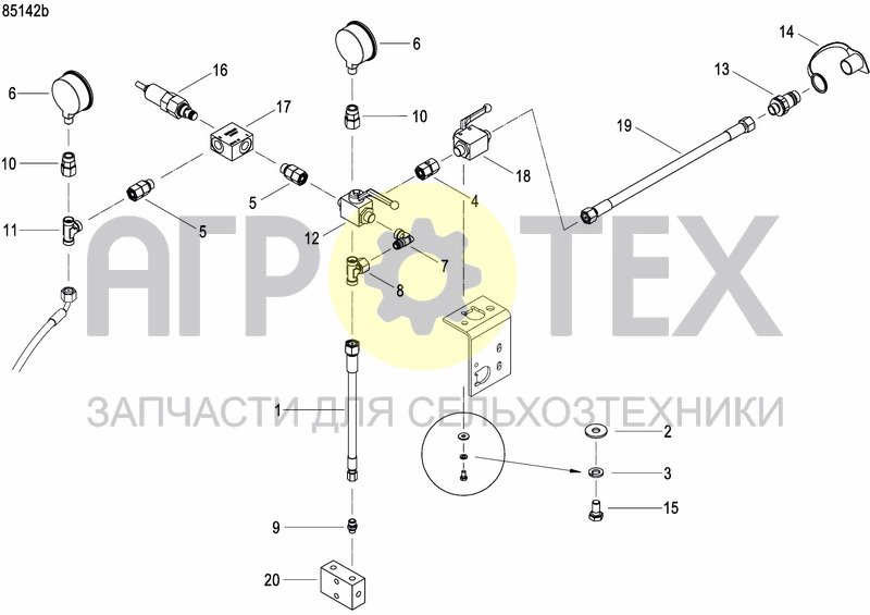 Чертеж HYDRAULIC ROW BALLASTING KIT