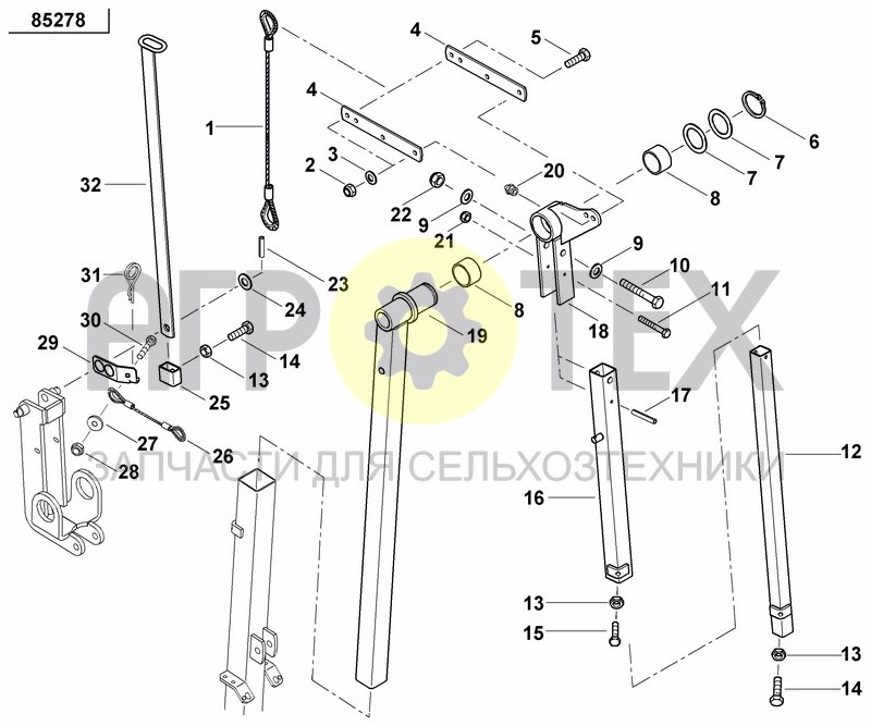 Чертеж DISC MARKER DOUBLE HYDR. FOLDABLE