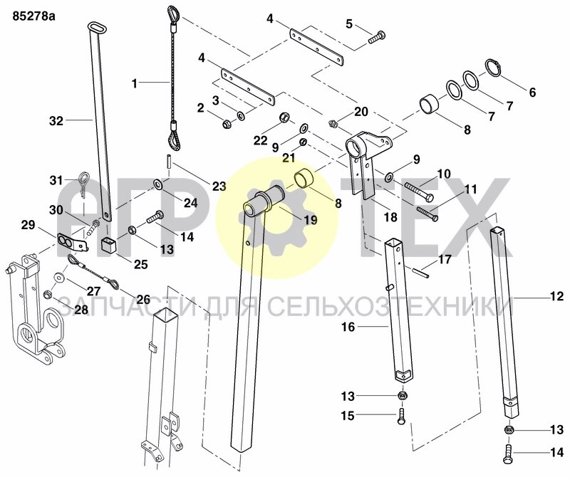 Чертеж DISC MARKER DOUBLE HYDR. FOLDABLE