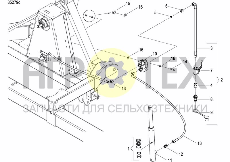 Чертеж DISC MARKER DOUBLE HYDR. FOLDABLE