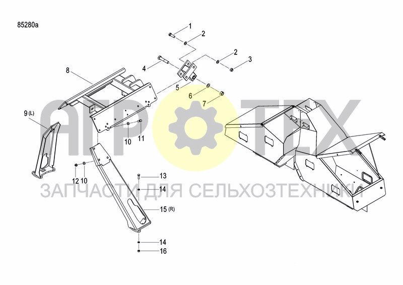 Чертеж FERTILIZER HOPPER  PRECISION DRILL