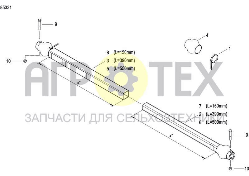 Чертеж AXLE AND WHEELS