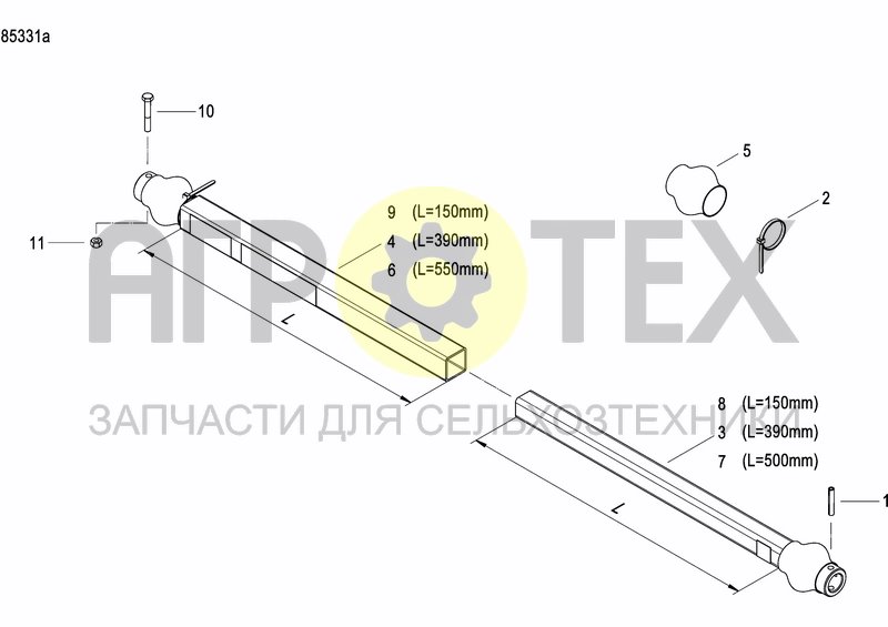 Чертеж AXLE AND WHEELS