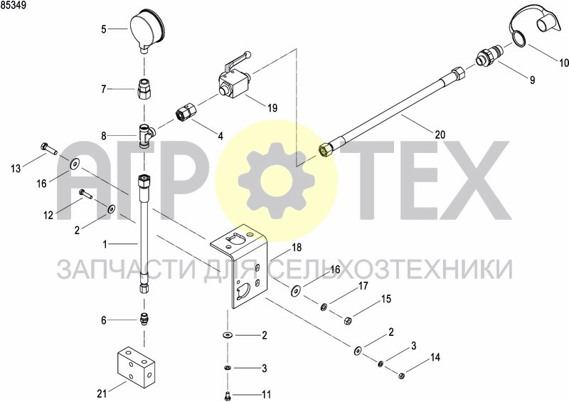 Чертеж HYDRAULIC ROW BALLASTING KIT