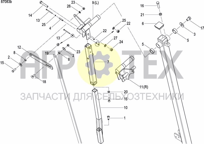 Чертеж DISC MARKER DOUBLE HYDR. FOLDABLE