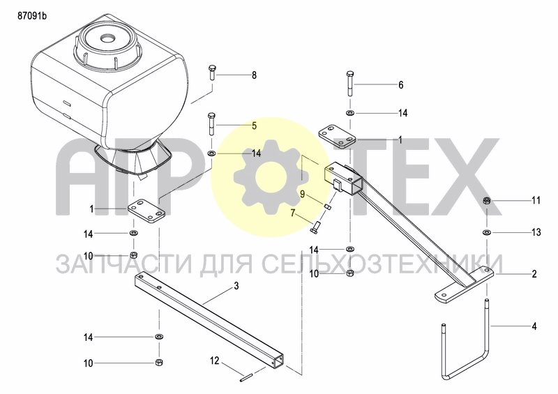 Чертеж BRACKET GRANULAR APPLICATOR