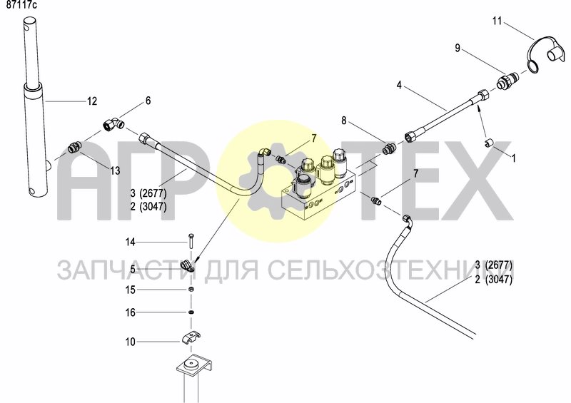 Чертеж DISC MARKER SINGLE HYDR.FOLDABLE