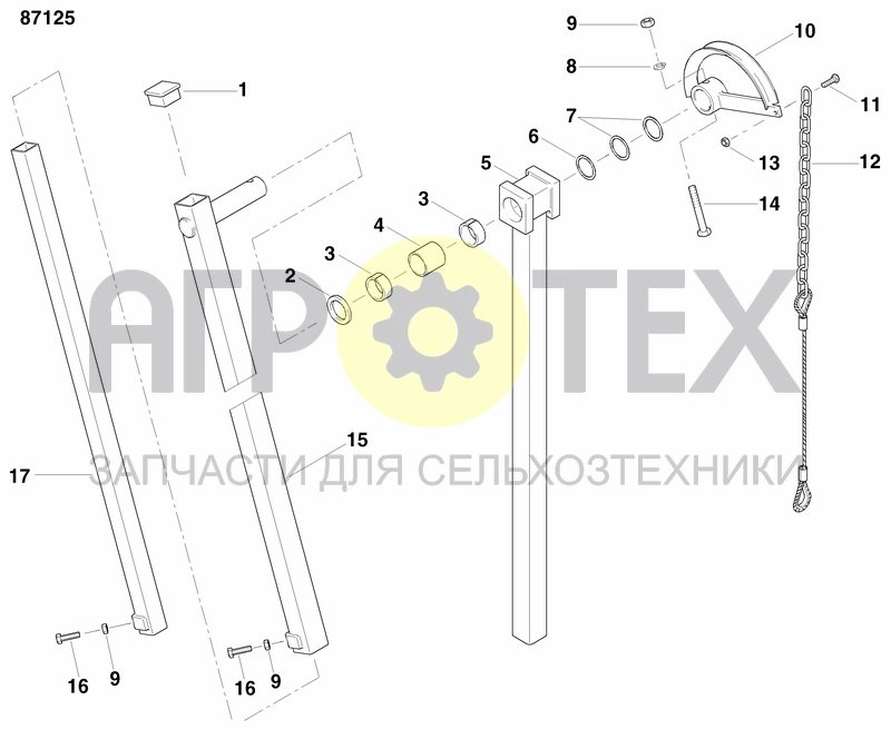 Чертеж DISC MARKER DOUBLE HYDR. FOLDABLE