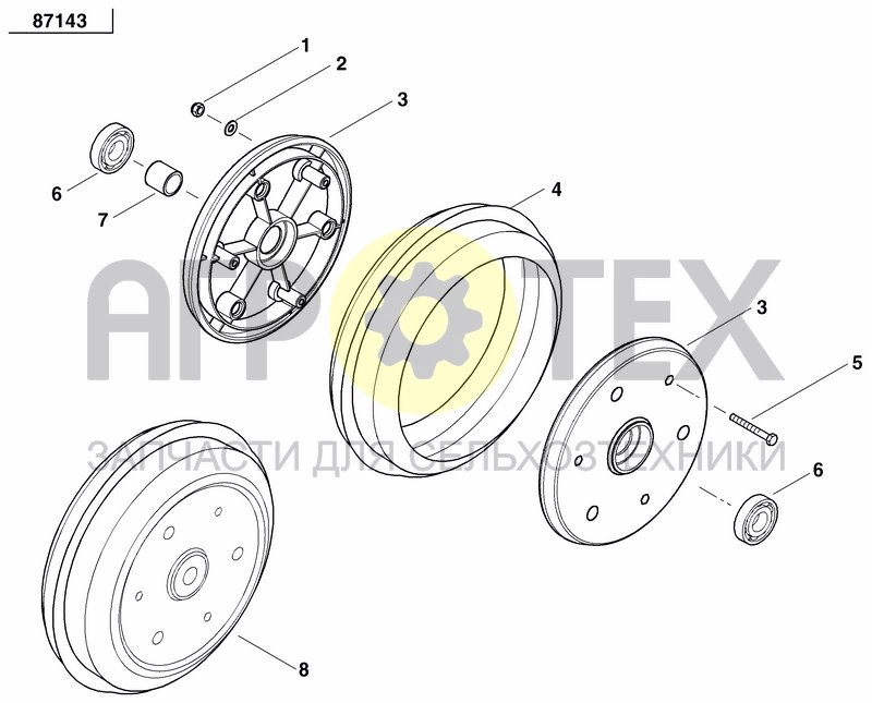 Чертеж FRONT PRESS WHEEL