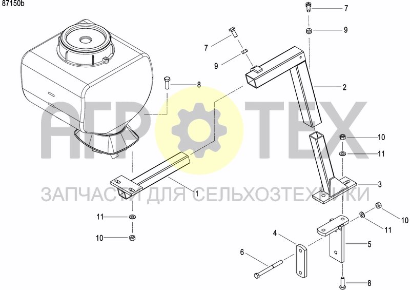 Чертеж BRACKET GRANULAR APPLICATOR