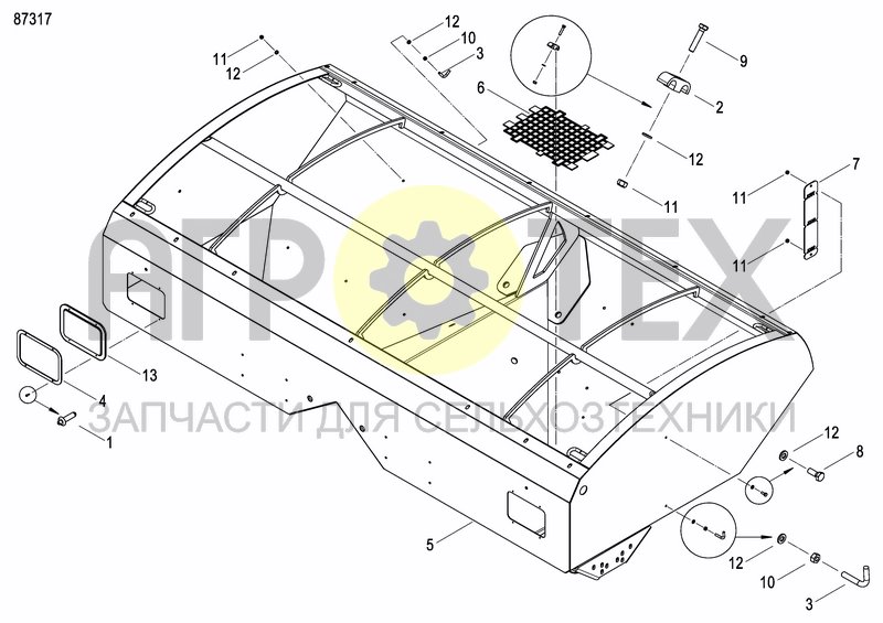 Чертеж FERTILIZER HOPPER  PRECISION DRILL