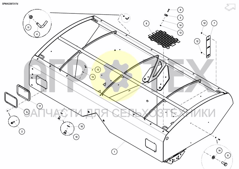 Чертеж FERTILIZER HOPPER  PRECISION DRILL