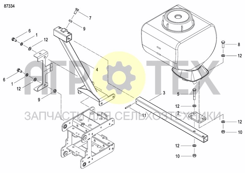 Чертеж BRACKET GRANULAR APPLICATOR