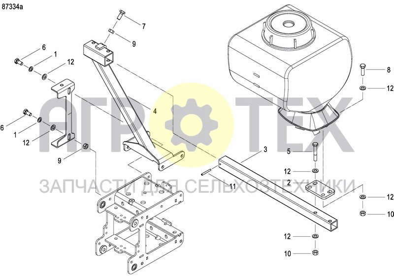 Чертеж BRACKET GRANULAR APPLICATOR