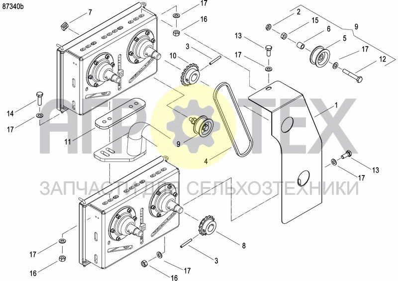 Чертеж GRANULE APPLICATOR GEARBOX