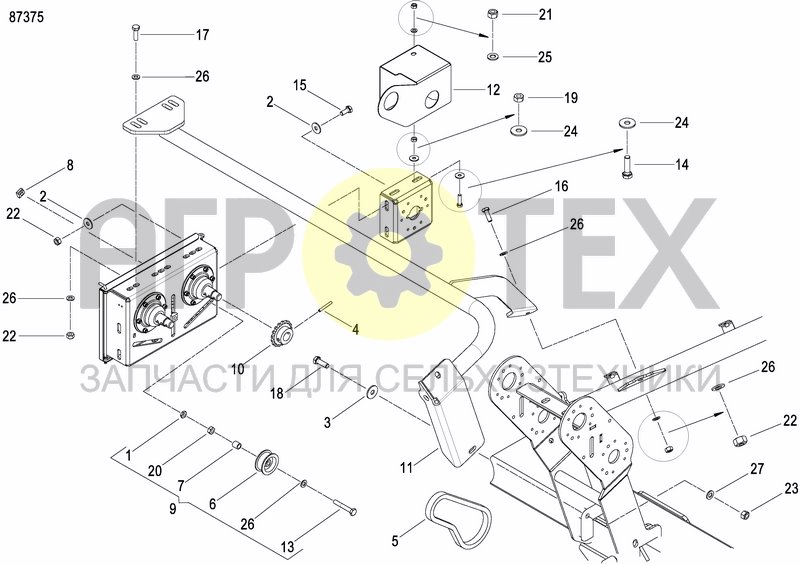 Чертеж GRANULE APPLICATOR GEARBOX