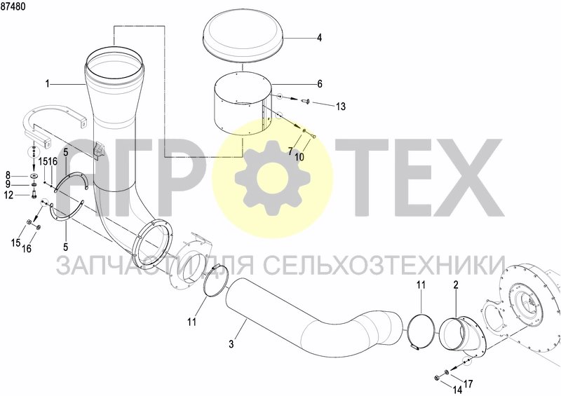 Чертеж AIR INLET PIPE