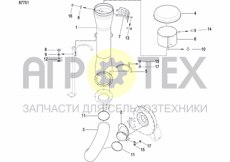 Чертеж AIR INLET PIPE