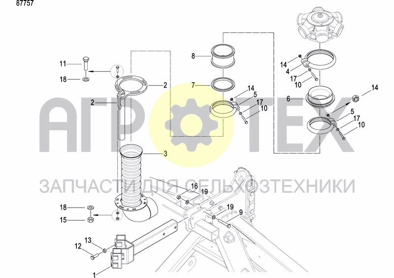 Чертеж ASSEMBLY KIT FERTILIZER DF2