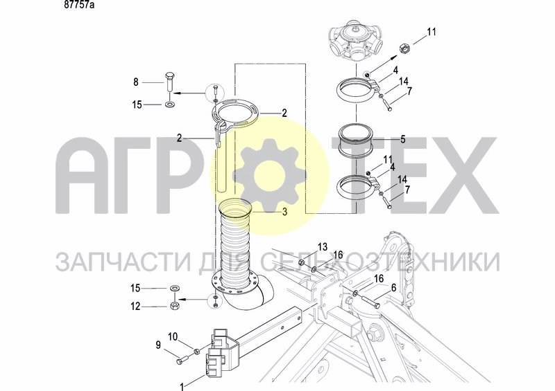 Чертеж ASSEMBLY KIT FERTILIZER DF2