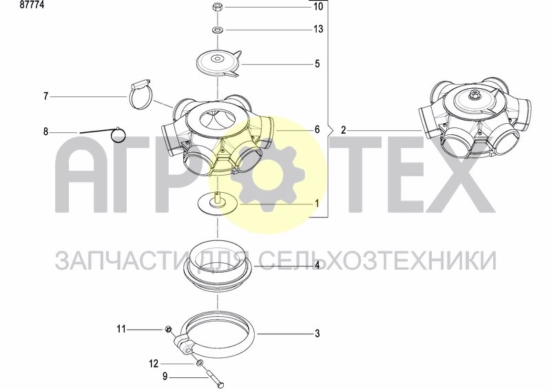 Чертеж ASSEMBLY KIT FERTILIZER DF2