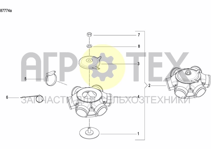 Чертеж ASSEMBLY KIT FERTILIZER DF2