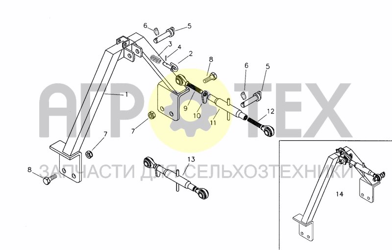 Чертеж DA-SEEDER HITCH (OPTIONAL)