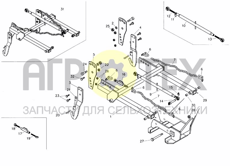 Чертеж MECHANICAL SEEDER HITCH (OPTIONAL)