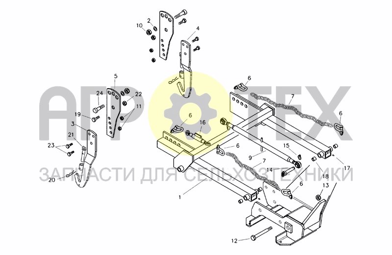 Чертеж MECH. SEEDER HITCH