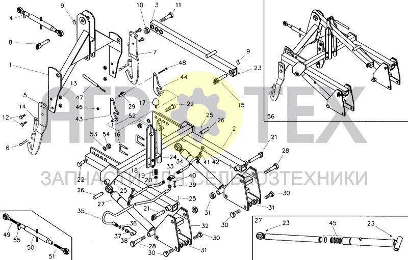 Чертеж HYDRAULIC SEEDER HITCH (OPTIONAL)