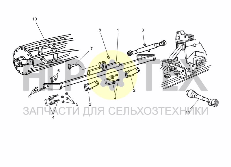 Чертеж ROLLER FRONT HITCH KIT