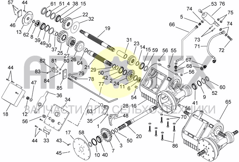 Чертеж CENTRAL GEARBOX OPTIONAL