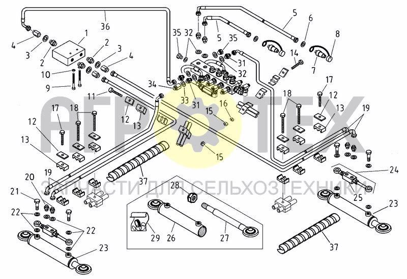 Чертеж HYDRAULIC MARKER SYSTEM