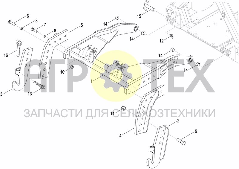 Чертеж HYDRAULIC SEEDER HITCH