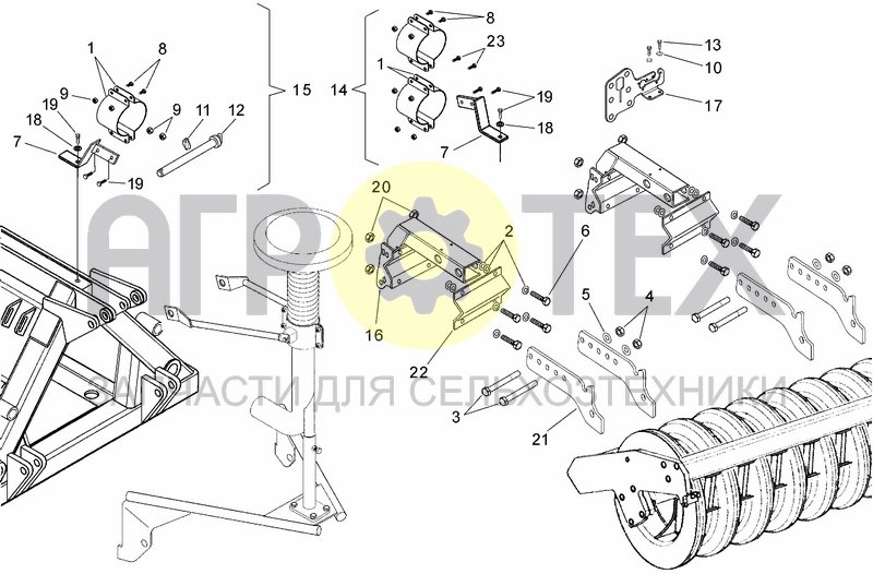 Чертеж SEED DRILL HOSES CONNECTION