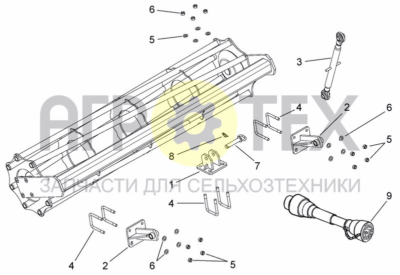 Чертеж ROLLER FRONT HITCH KIT