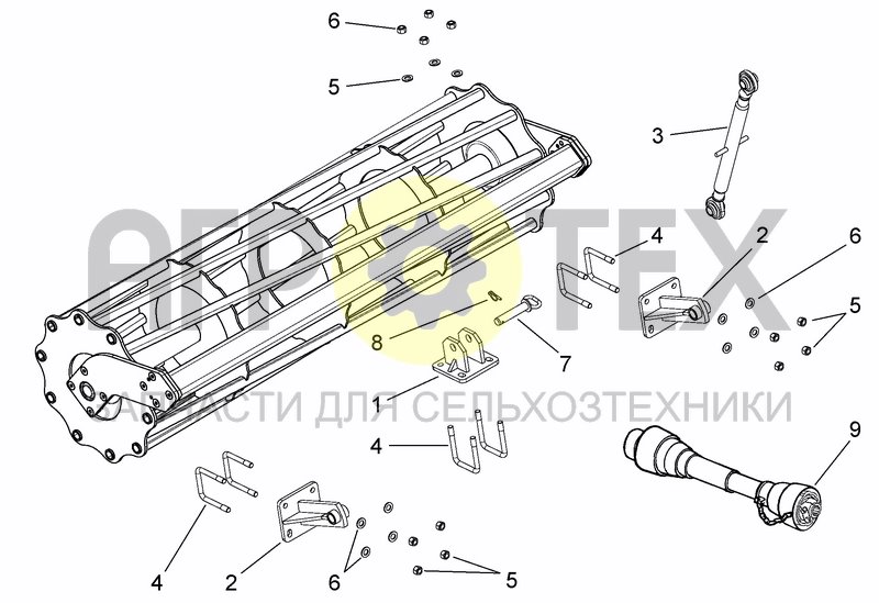 Чертеж ROLLER FRONT HITCH KIT