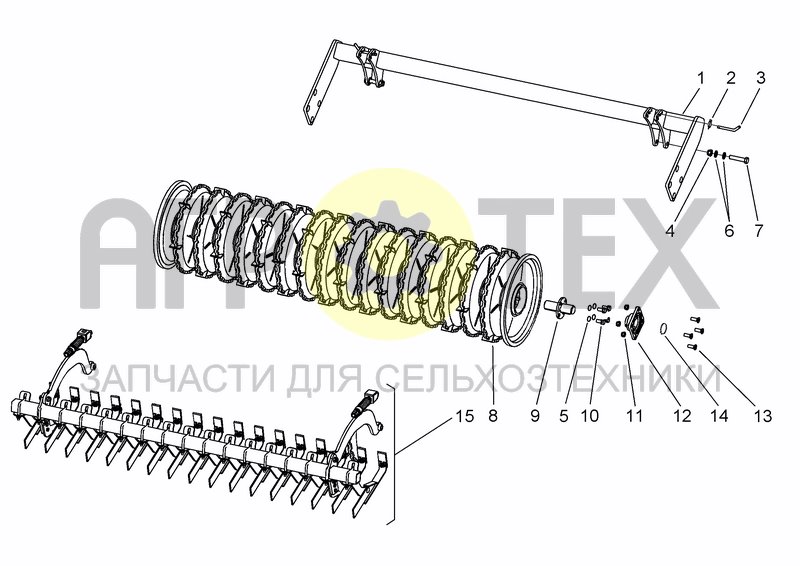 Чертеж CRACKER PACKER ROLLER (OPTIONAL) Only 3m